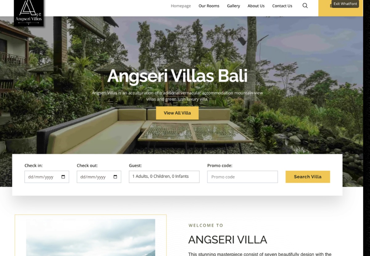 Angseri Villas Bali Tablet View