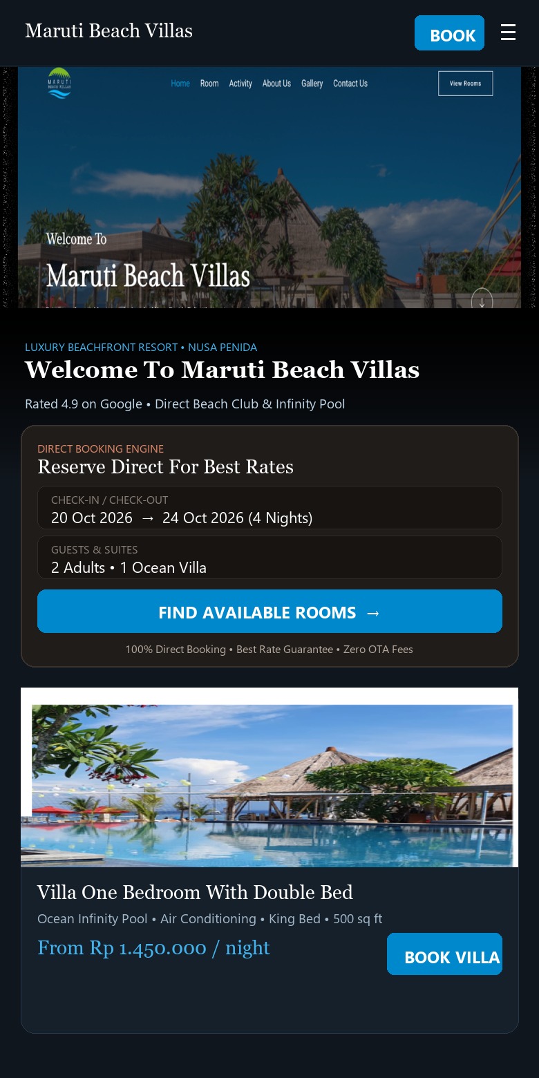 Maruti Beach Villas Mobile View