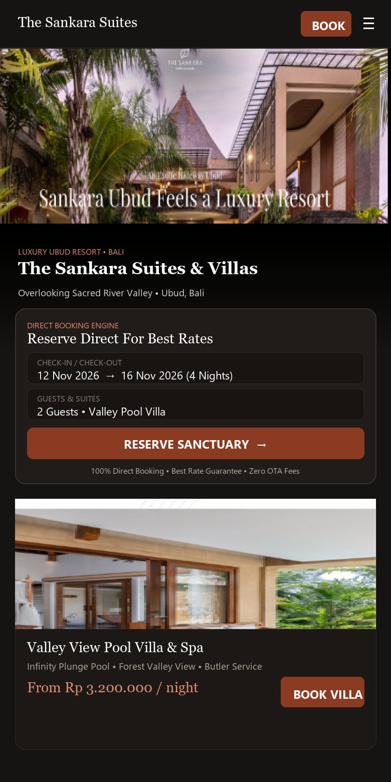 The Sankara Suites & Villas Mobile View