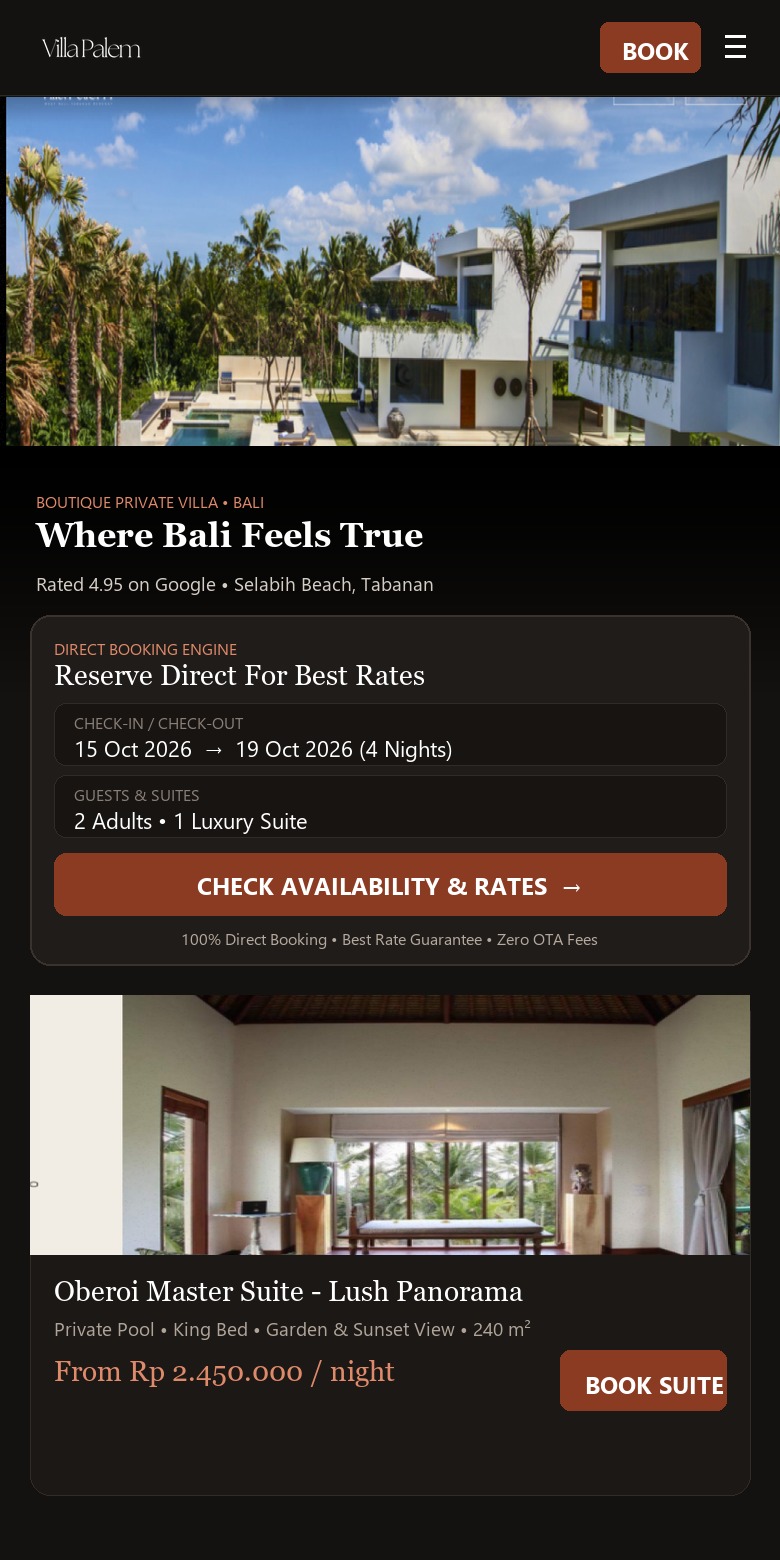 Villa Palem Luxury Mobile View